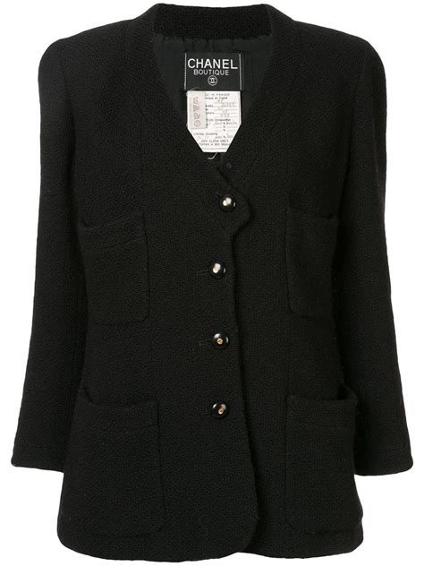 chanel style black blazer|pre owned Chanel jackets.